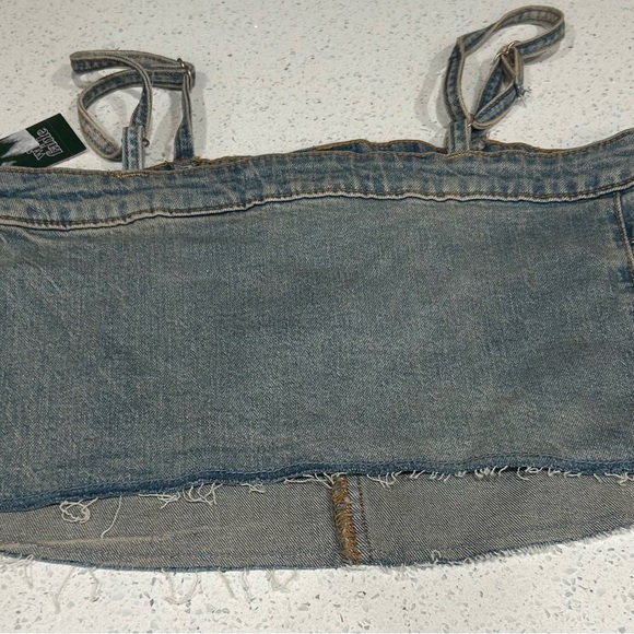 Wild fable Women's reworked cropped Denim tank size XS - Picture 3 of 3